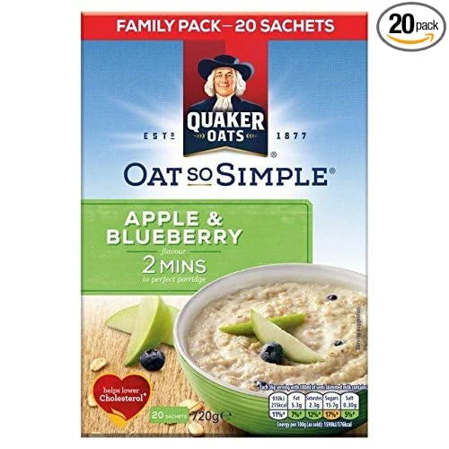 Quaker Oat So Simple Family Pack Apple & Blueberry - 20 x 36g (1.59lbs)